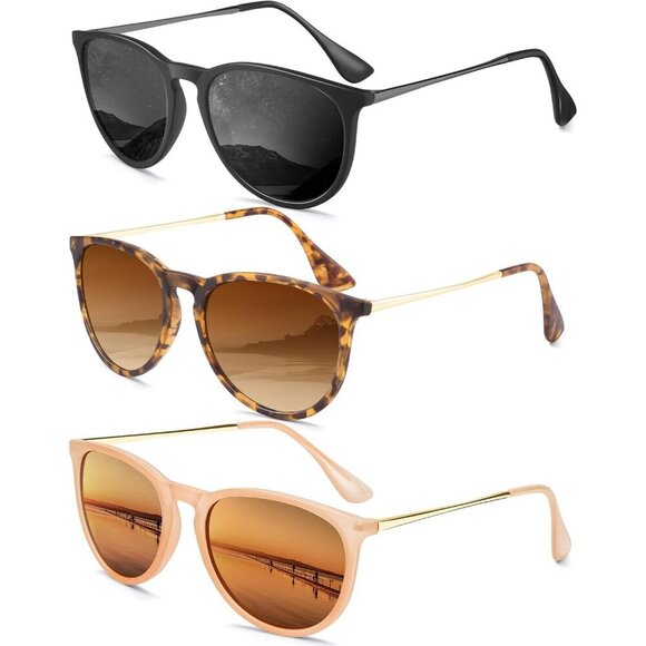 Women\'s Polarized Sunglasses 3 Pack UV400 Retro Round Sun Glasses main image 6